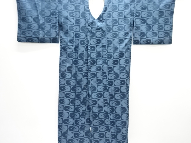 JAPANESE KIMONO / FLOWER CLOISONNE PATTERN WOVEN RAIN COAT